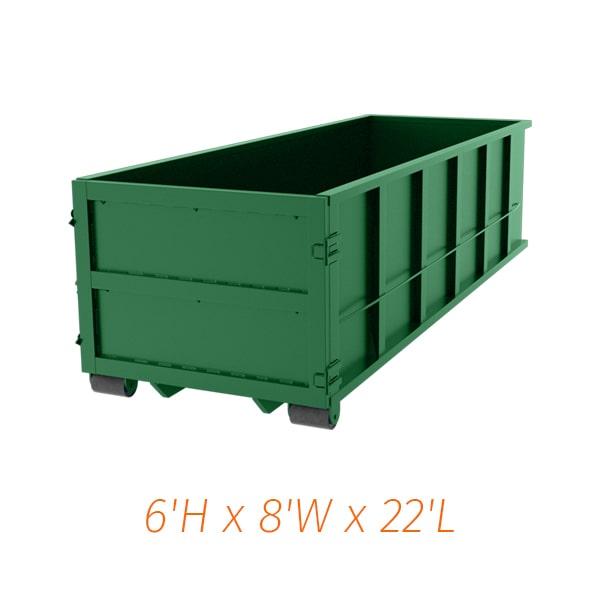 most companies offer the option to rent multiple 30-yard dumpsters if needed